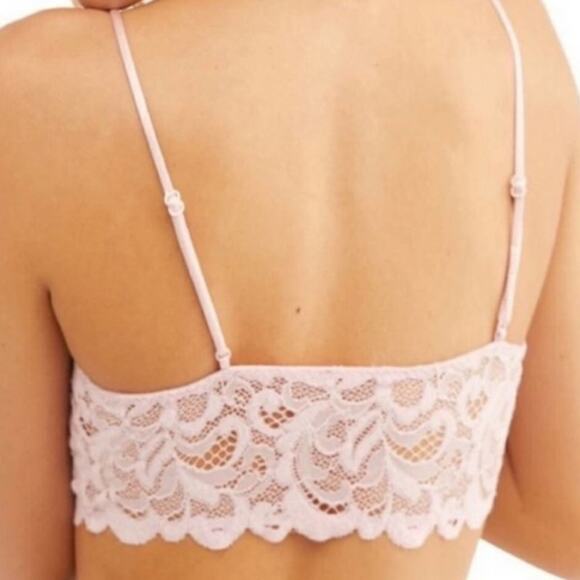 Free People Lace Reese Bralette In Powder Pink NWT Brand New - Picture 2 of 3